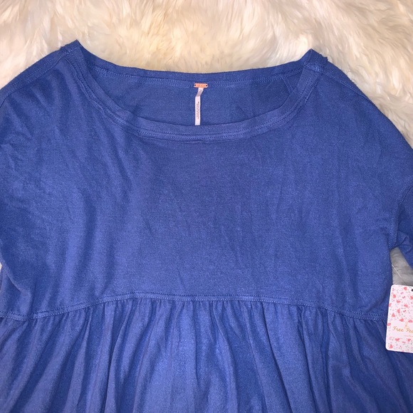Free People Forever Your Girl Blue Tunic T-Shirt - Picture 6 of 12